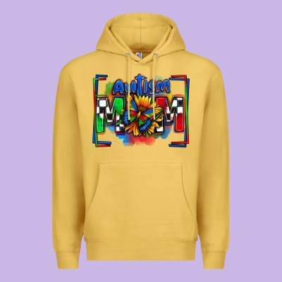 Premium Hoodie autism mom checkered flag
