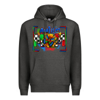 Charcoal Heather autism mom checkered flag Premium Hoodie - Zillion Design Studio
