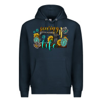 Navy sewing life western Premium Hoodie - texasbilliewilder