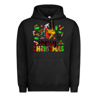 Pigment Black merry christmas hair Urban Hoodie - MaliasSmallBusiness