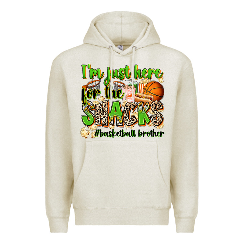 Im Just Here For The Snacks Basketball Brother Premium Hoodie by Zillion Design Studio | Teevron