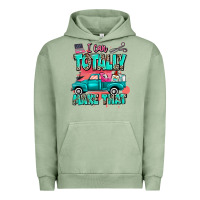 Pigment Oil Green I can totally make that with truck Urban Hoodie - MaliasSmallBusiness