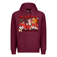 Burgundy im just here for the snacks basketball sister Premium Hoodie - Zillion Design Studio