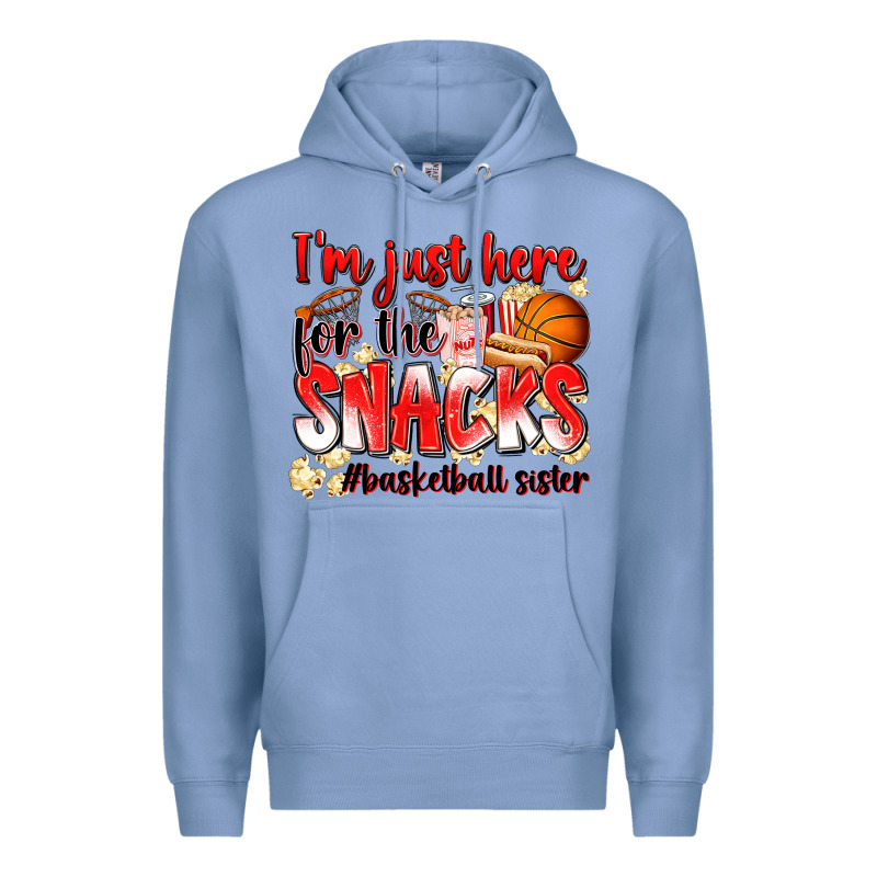 Im Just Here For The Snacks Basketball Sister Premium Hoodie by Zillion Design Studio | Teevron