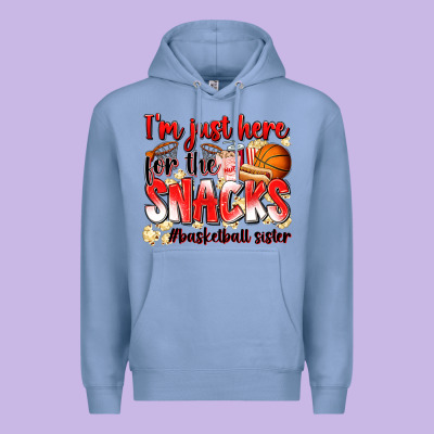Premium Hoodie im just here for the snacks basketball sister
