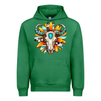 Emerald Western bull skull sunflower Urban Hoodie - MaliasSmallBusiness