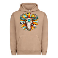 Pigment Burro Western bull skull sunflower Urban Hoodie - MaliasSmallBusiness