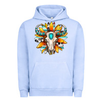 Pigment Grape Ice Western bull skull sunflower Urban Hoodie - MaliasSmallBusiness
