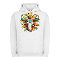Pigment Lunar Rock Western bull skull sunflower Urban Hoodie - MaliasSmallBusiness