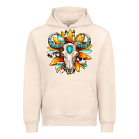 Sandshell Western bull skull sunflower Urban Hoodie - MaliasSmallBusiness