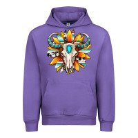 Tulip Western bull skull sunflower Urban Hoodie - MaliasSmallBusiness