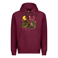 Burgundy shoulda been a cowgirl bucking horse Premium Hoodie - texasbilliewilder
