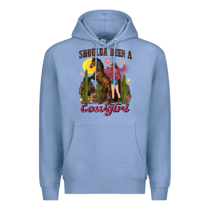 Shoulda Been A Cowgirl Bucking Horse Premium Hoodie by texasbilliewilder | Teevron