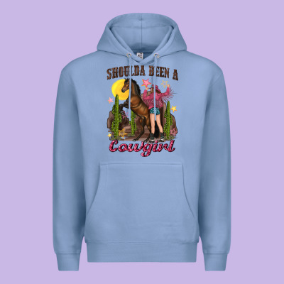 Premium Hoodie shoulda been a cowgirl bucking horse