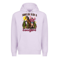 Lilac shoulda been a cowgirl bucking horse Premium Hoodie - texasbilliewilder