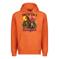 Carrot shoulda been a cowgirl bucking horse Premium Hoodie - texasbilliewilder