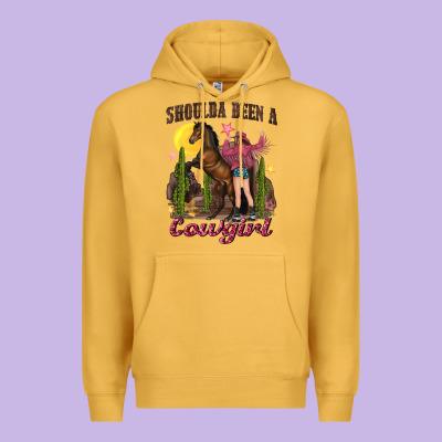 Premium Hoodie shoulda been a cowgirl bucking horse