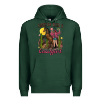 Sports Green shoulda been a cowgirl bucking horse Premium Hoodie - texasbilliewilder