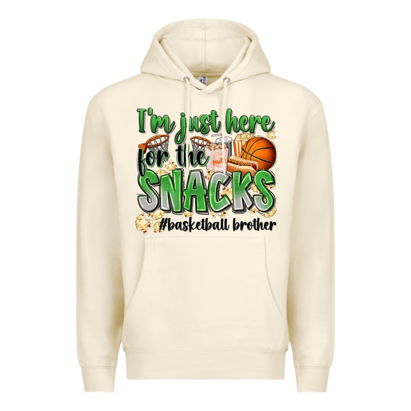 I'm Just Here For The Snacks #basketball Brother Premium Hoodie by Zillion Design Studio | Teevron