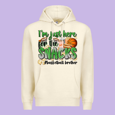 Premium Hoodie i'm just here for the snacks #basketball brother