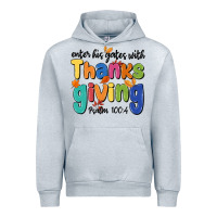 Heather Grey enter his gates with thanksgiving psalm 100 4 Urban Hoodie - MaliasSmallBusiness