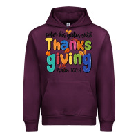 Mauve Wine enter his gates with thanksgiving psalm 100 4 Urban Hoodie - MaliasSmallBusiness