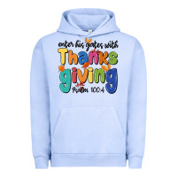 Pigment Grape Ice enter his gates with thanksgiving psalm 100 4 Urban Hoodie - MaliasSmallBusiness
