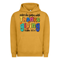 Pigment Peanut Butter enter his gates with thanksgiving psalm 100 4 Urban Hoodie - MaliasSmallBusiness