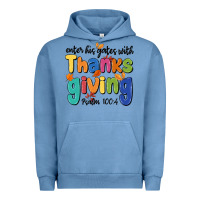 Pigment Pebble Blue enter his gates with thanksgiving psalm 100 4 Urban Hoodie - MaliasSmallBusiness