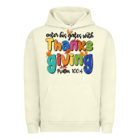 Pigment Pistachio enter his gates with thanksgiving psalm 100 4 Urban Hoodie - MaliasSmallBusiness