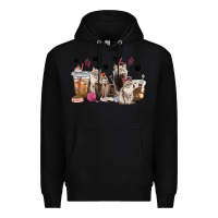 Black siberian cat coffee cups Premium Hoodie - texasbilliewilder