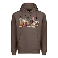 Coffee siberian cat coffee cups Premium Hoodie - texasbilliewilder