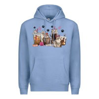 Colony Blue siberian cat coffee cups Premium Hoodie - texasbilliewilder