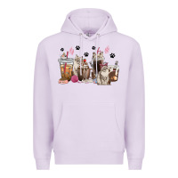 Lilac siberian cat coffee cups Premium Hoodie - texasbilliewilder