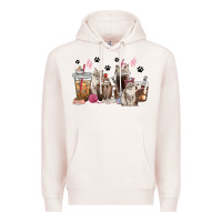 Pale Pink siberian cat coffee cups Premium Hoodie - texasbilliewilder
