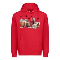 Red siberian cat coffee cups Premium Hoodie - texasbilliewilder
