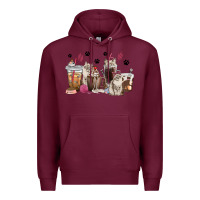 Burgundy siberian cat coffee cups Premium Hoodie - texasbilliewilder