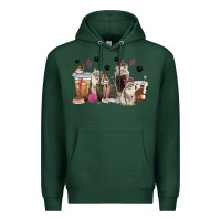 Sports Green siberian cat coffee cups Premium Hoodie - texasbilliewilder