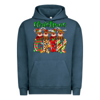 Pigment Midnight Navy christmas crew  deer Urban Hoodie - MaliasSmallBusiness