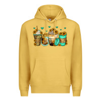Antique Gold sunflowers coffee cups Premium Hoodie - Zillion Design Studio