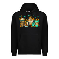 Black sunflowers coffee cups Premium Hoodie - Zillion Design Studio