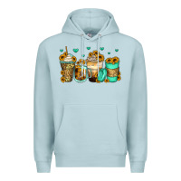 Blue Mist sunflowers coffee cups Premium Hoodie - Zillion Design Studio