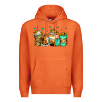 Carrot sunflowers coffee cups Premium Hoodie - Zillion Design Studio