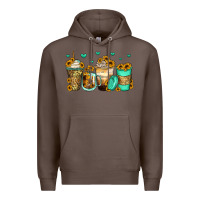 Coffee sunflowers coffee cups Premium Hoodie - Zillion Design Studio