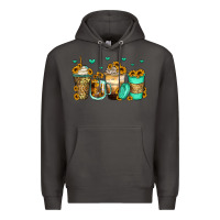 Smoke sunflowers coffee cups Premium Hoodie - Zillion Design Studio