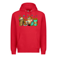 Red sunflowers coffee cups Premium Hoodie - Zillion Design Studio