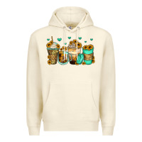 Sandshell sunflowers coffee cups Premium Hoodie - Zillion Design Studio