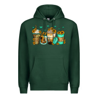 Sports Green sunflowers coffee cups Premium Hoodie - Zillion Design Studio