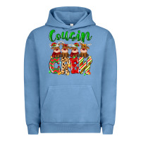 Pigment Pebble Blue cousin crew christmas deer Urban Hoodie - MaliasSmallBusiness