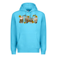 Ocean Blue skeleton hands coffee cups Premium Hoodie - texasbilliewilder